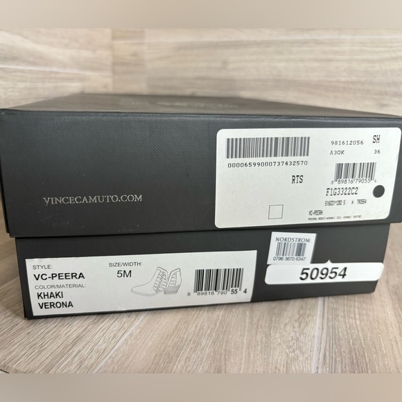 Vince Camuto Peera Khaki Verona ankle Booties Size 5 Dark Brown - Picture 11 of 11